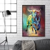 Toile - Colorful Bull